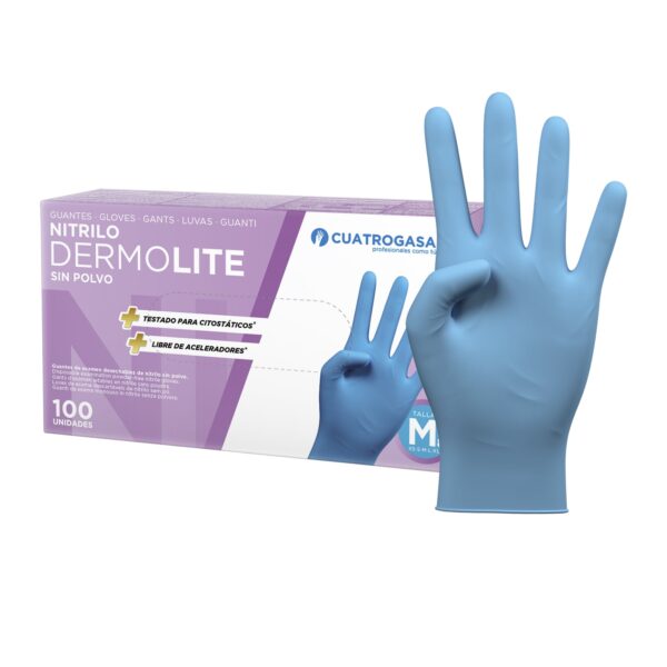 GUANTES NITRILO AZUL SIN POLVO TALLA M 10X100 UNIDADES