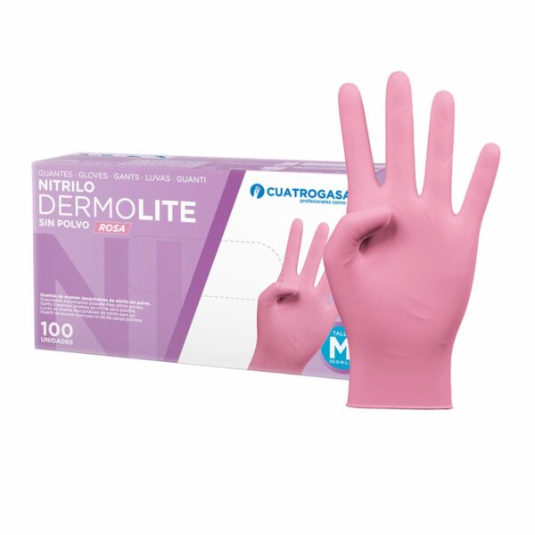 GUANTES NITRILO ROSA SIN POLVO TALLA XL 100 UNIDADES