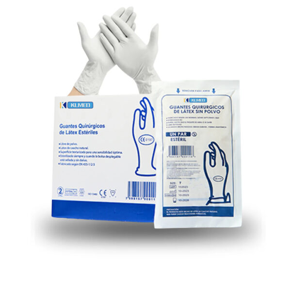 GUANTES QUIRÚRGICOS ESTÉRILES LÁTEX SIN POLVO TALLA 8.0 50 PARES