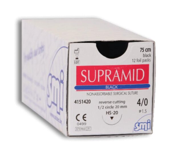 Suturas Supramid Black 4/0 16 mm