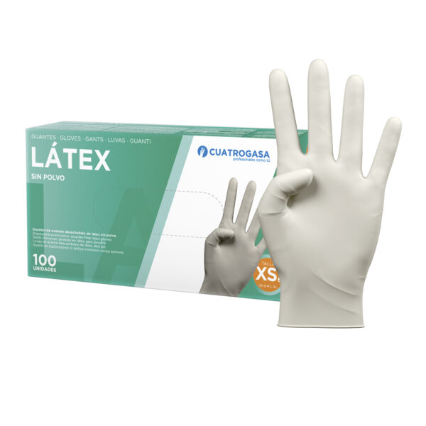 GUANTES DE LÁTEX SIN POLVO CUATROGASA TALLA L