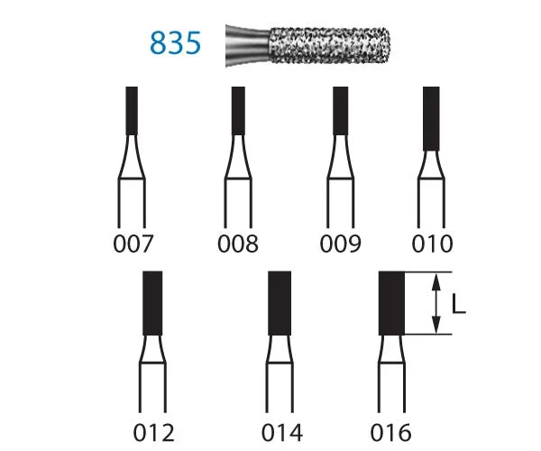 835.314.012 KOMET DIAMOND CYLINDRICAL TURBINE CUTTER ø 012 STANDARD GRAIN 5 units