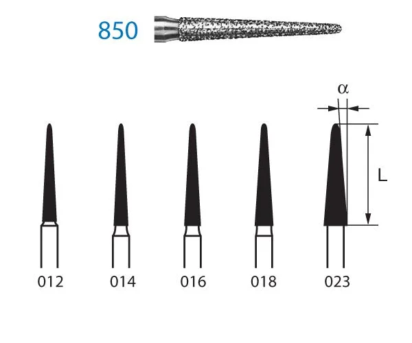 850.314.014 KOMET ROUNDED CONICAL DIAMOND TURBINE CUTTER ø 014 STANDARD GRAIN 5 units