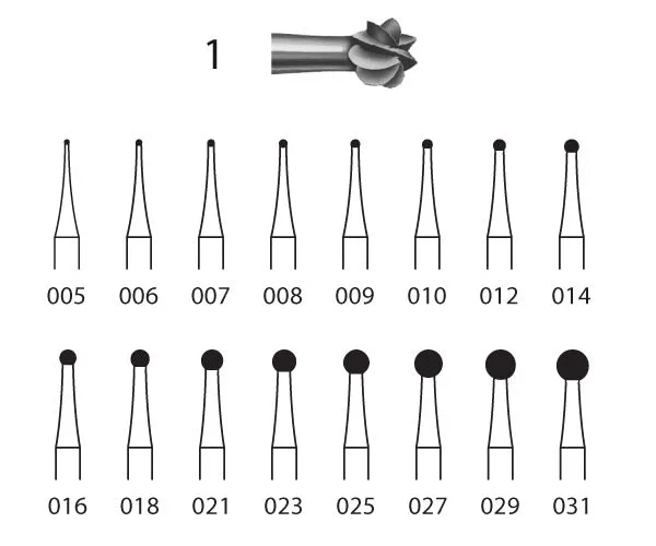1.204.016 KOMET MILLING STEEL BALL CONTRAANGLE ø 016 10 pcs.